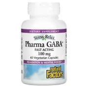 Natural Factors, Stress Relax, Pharma GABA®, 100mg, 60 Veg. Kapseln