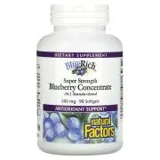 Natural Factors, Super Strength Blueberry Concentrate, 500mg, 90 Weichkapseln