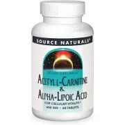 Source Naturals, Acetyl-L-Carnitin & Alpha-Liponsäure, 650mg, 60 Veg. Tabletten