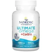Nordic Naturals, Ultimate Omega + CoQ10, 1280 mg Omega-3 + 100mg Q10, Zitrone, 60 Weichkapseln