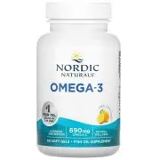 Nordic Naturals, Omega-3, 690mg Omega-3, Zitrone, 60 Weichkapseln