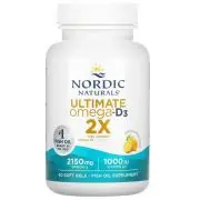 Nordic Naturals, Ultimate Omega 2X, Zitrone, 60 Weichkapseln