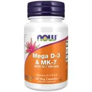 Now Foods, Mega D-3 & MK-7, 60 Kapseln